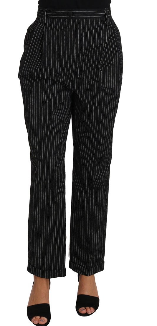  - Elegant Black Pinstripe Dress Pants