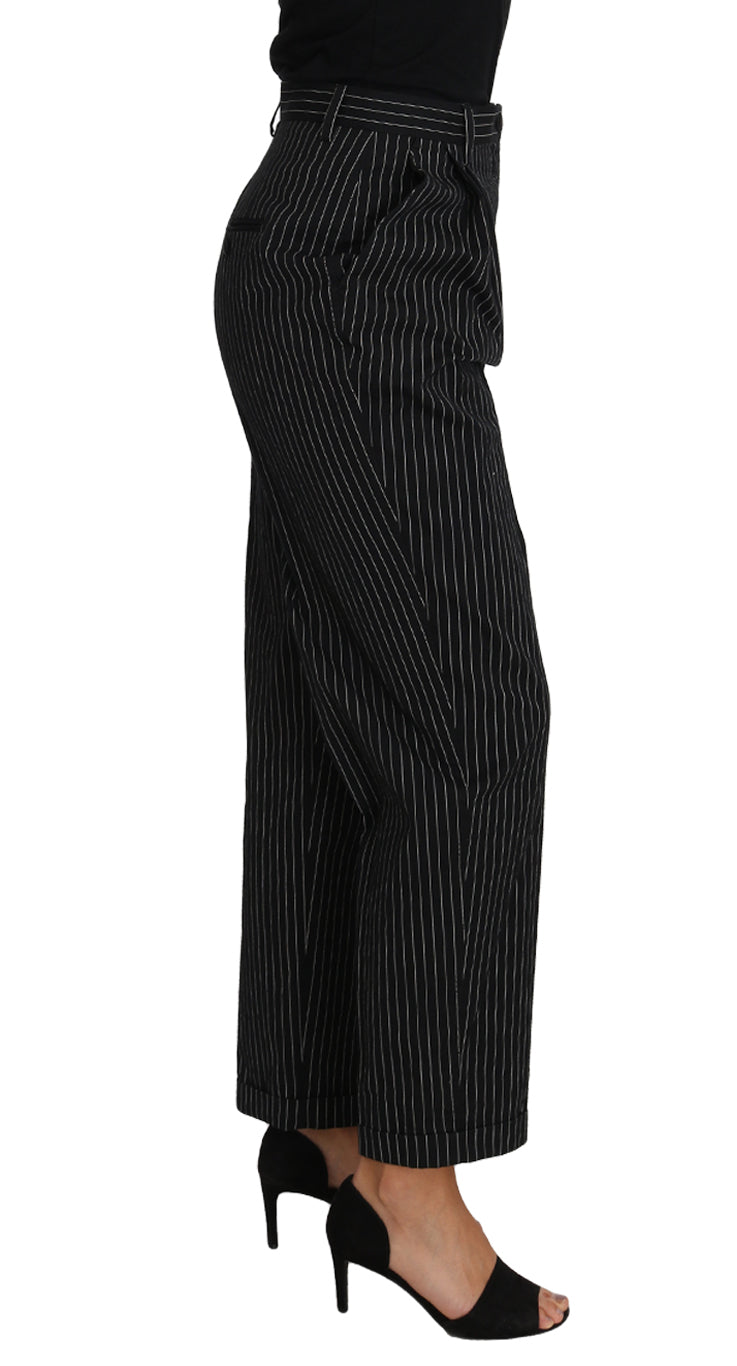  - Elegant Black Pinstripe Dress Pants