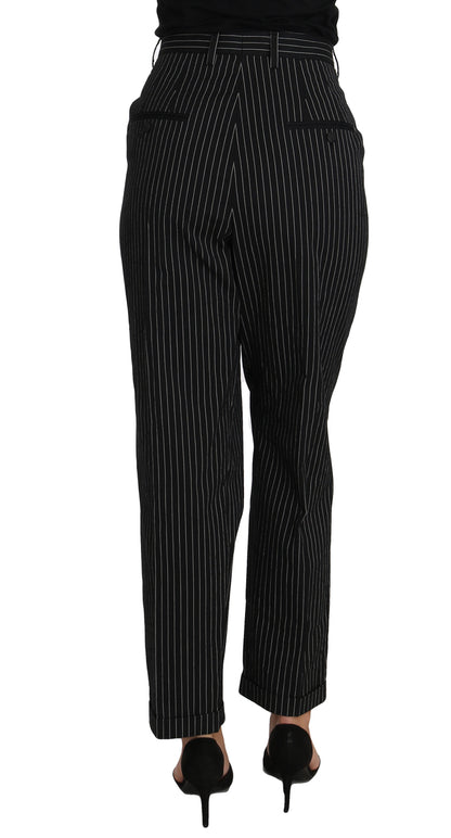  - Elegant Black Pinstripe Dress Pants