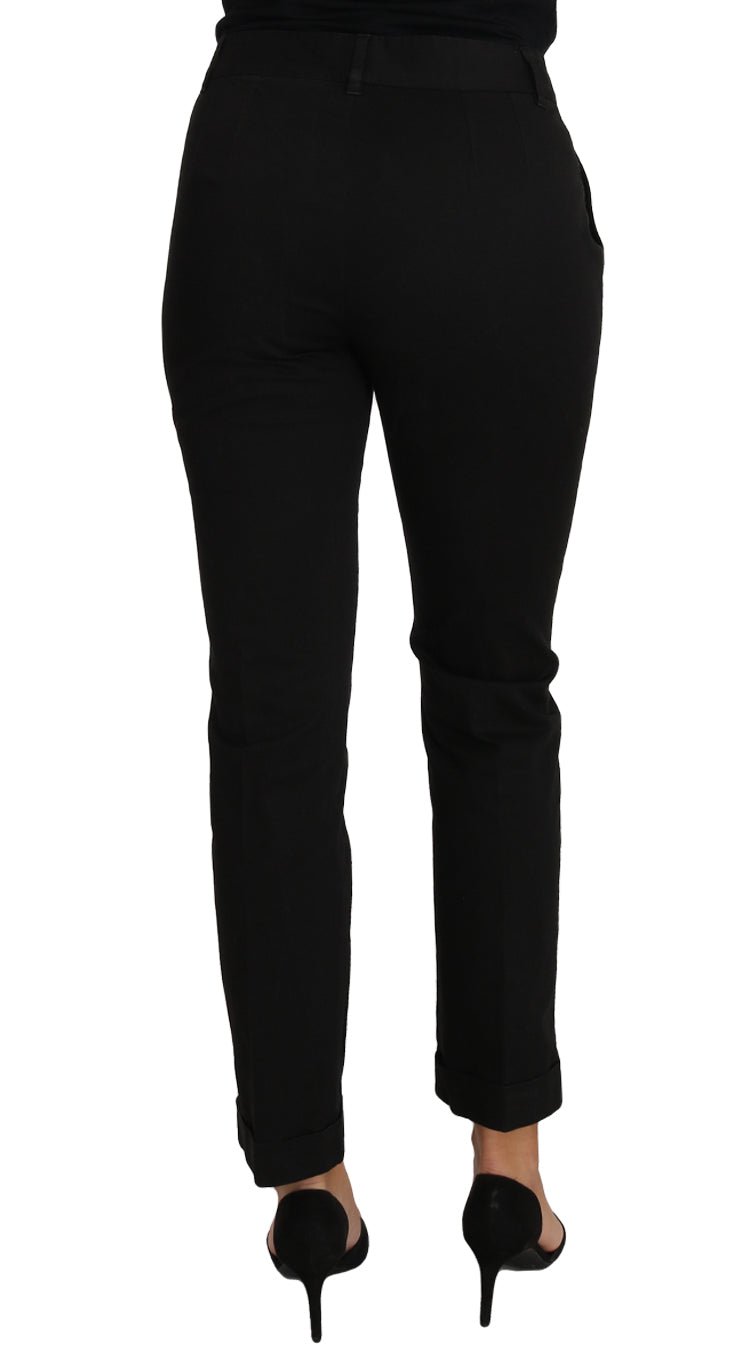  - Elegant Black Cotton Dress Pants