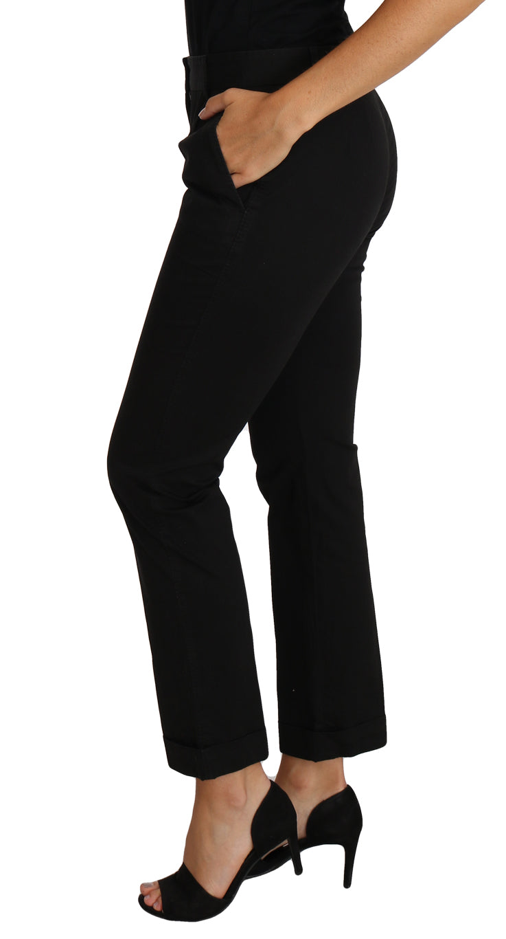  - Elegant Black Cotton Dress Pants