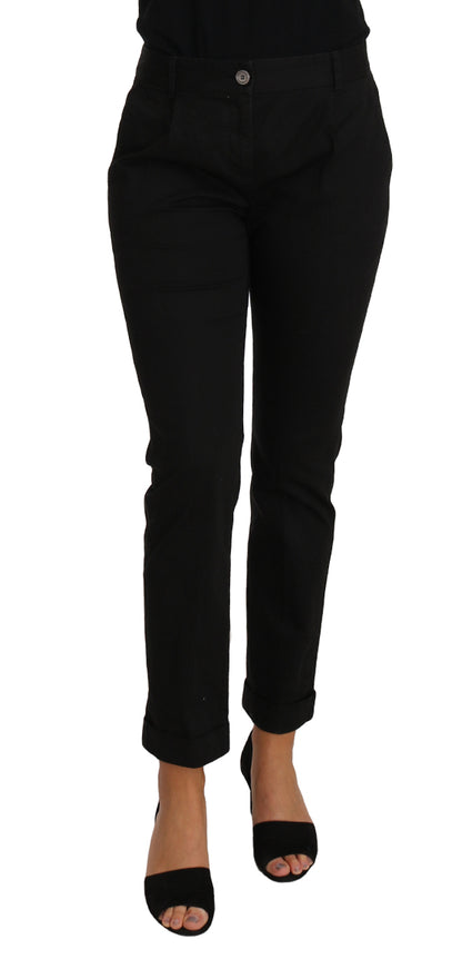  - Elegant Black Cotton Dress Pants