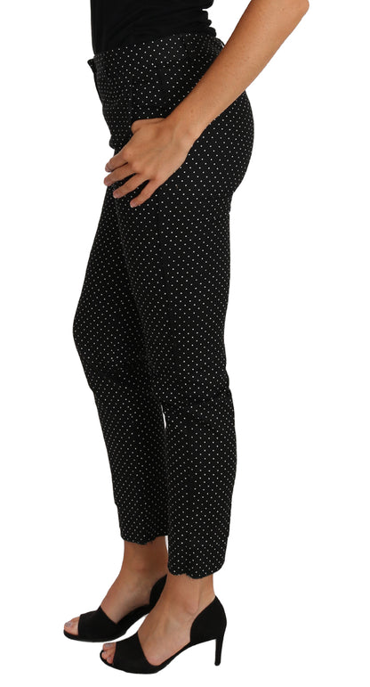  - Elegant Polka Dot Cropped Trousers