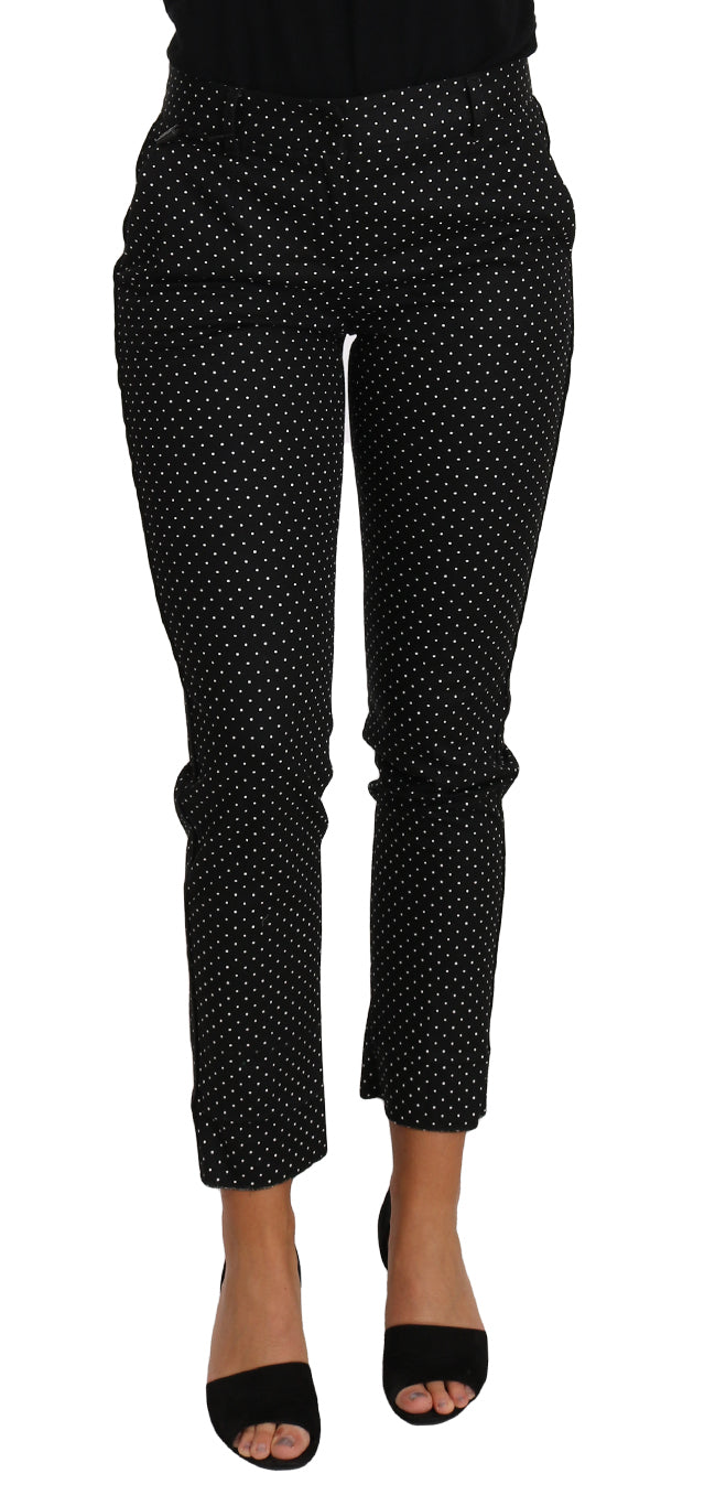  - Elegant Polka Dot Cropped Trousers