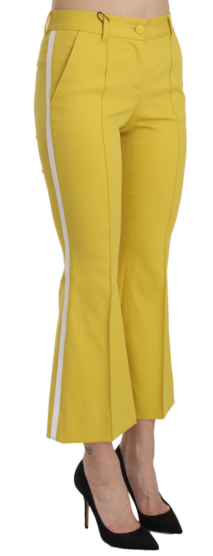 Dolce & Gabbana Yellow Flare Pants for Elegant Evenings