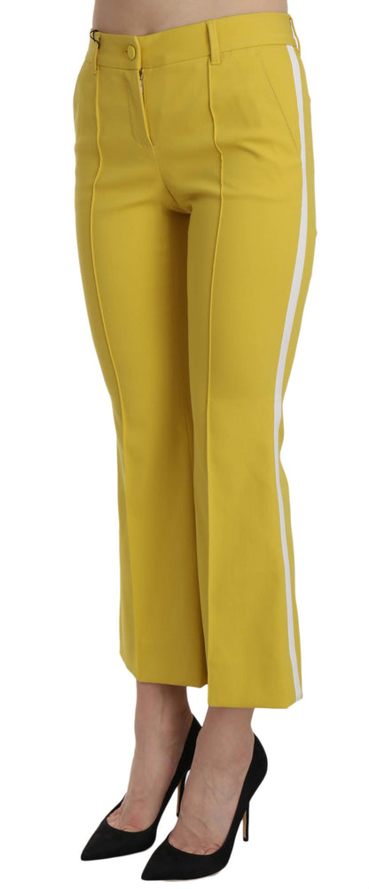 Dolce & Gabbana Yellow Flare Pants for Elegant Evenings