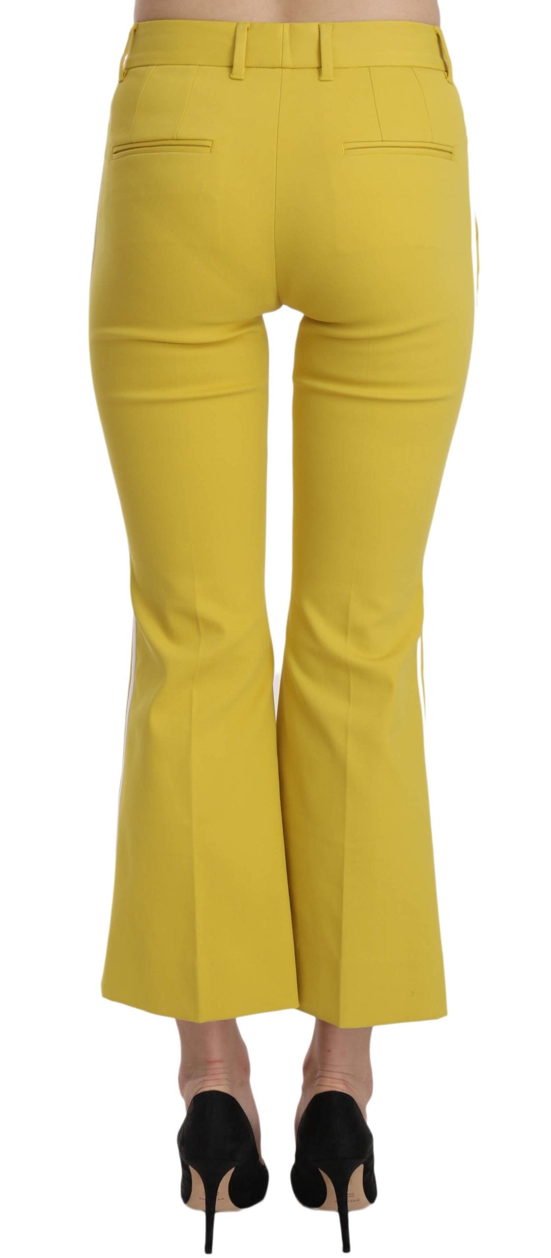 Dolce & Gabbana Yellow Flare Pants for Elegant Evenings