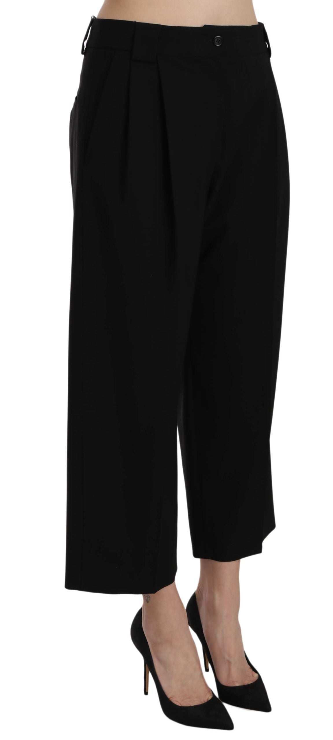 Elegant Black Cotton Trousers