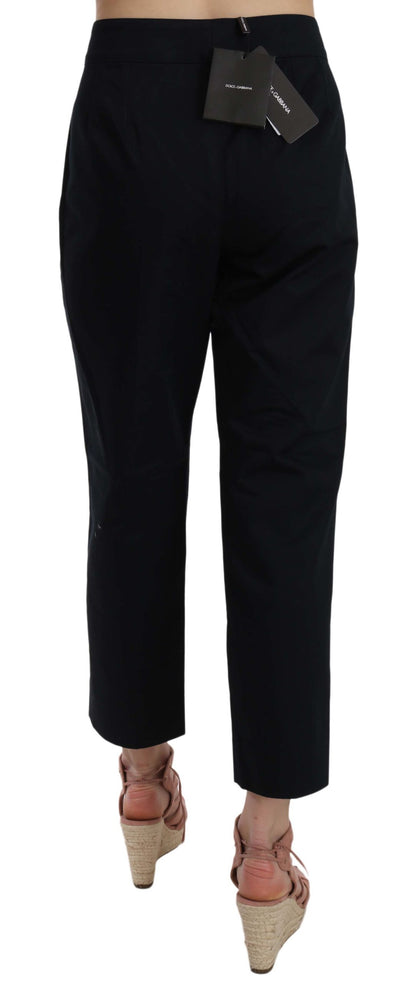 Chic Black Cotton Trousers by Dolce & Gabbana