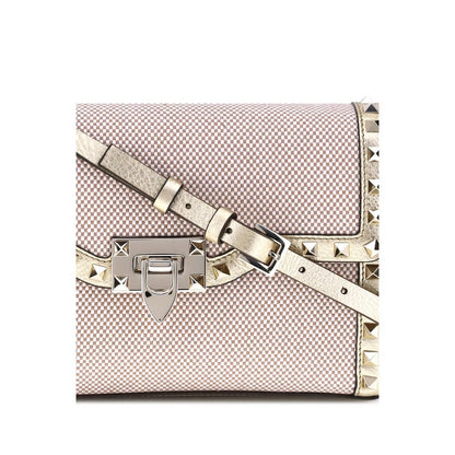 Valentino Garavani Small Canvas Rockstud Shoulder Bag