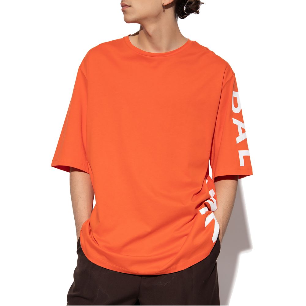 Balmain Orange Cotton T-Shirt – A Fusion of Bold Elegance
