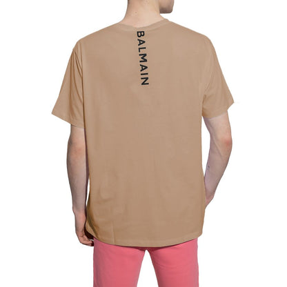 Balmain Brown Cotton T-Shirt - Bold Luxury Statement