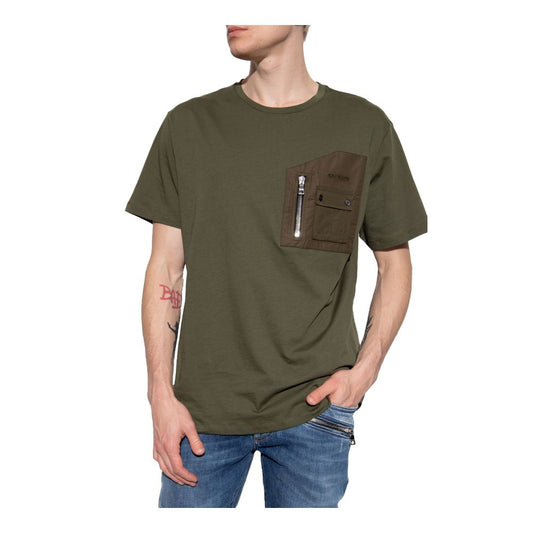 Balmain Green Cotton T-Shirt - Striking Style and Utility