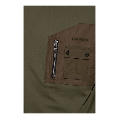 Balmain Green Cotton T-Shirt - Striking Style and Utility