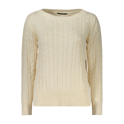 Guess Jeans White Cotton Cable Knit Jumper for Women