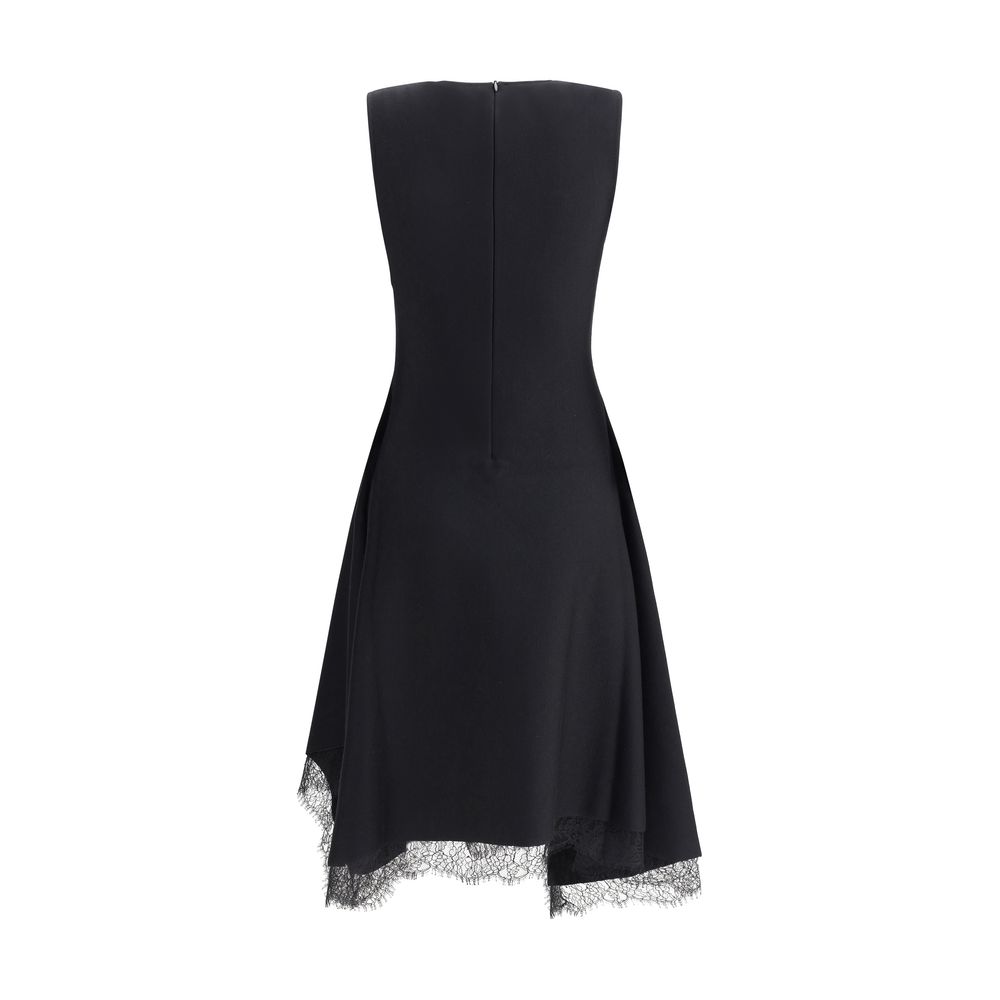 Alexander McQueen Black Asymmetric Midi Dress