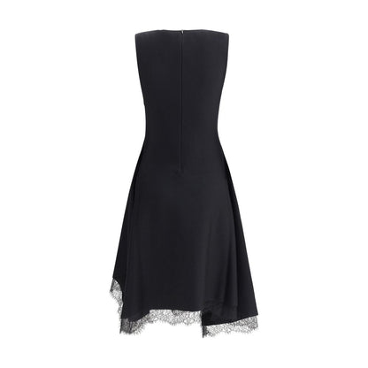 Alexander McQueen Black Asymmetric Midi Dress