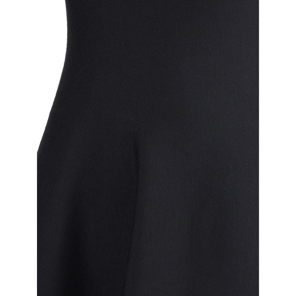 Alexander McQueen Black Asymmetric Midi Dress