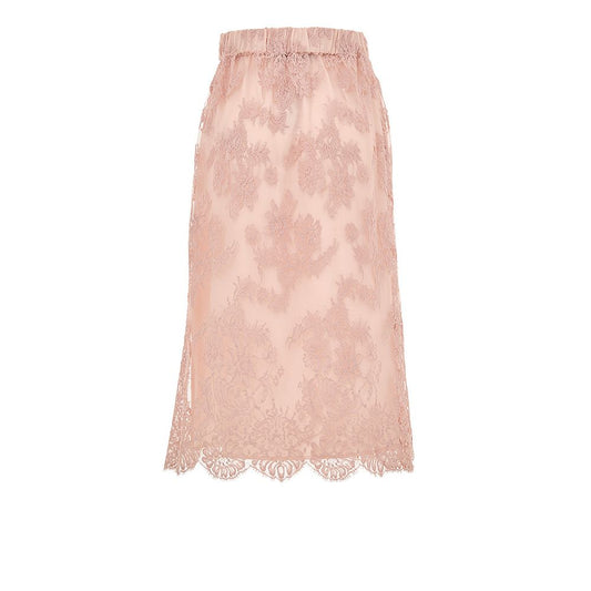 Gucci Pink Lace Cotton Skirt