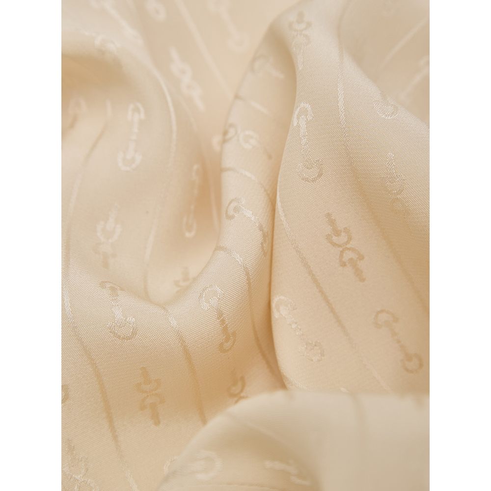 Gucci Beige Silk Shirt with Horsebit Print