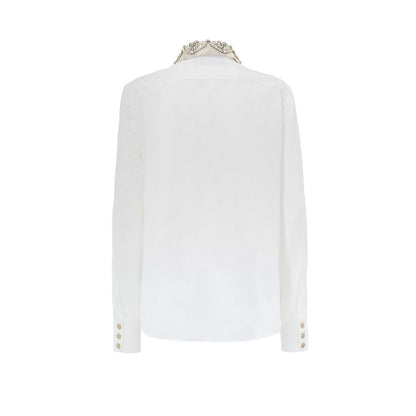 Gucci White Cotton Shirt with Removable Jewel Collar