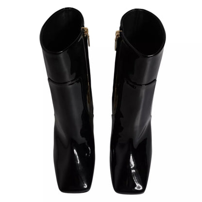 Dolce & Gabbana Black Jackie Leather Mid Calf Boots