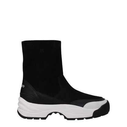 Kenzo Black Leather Ankle Boots - Stylish Casual Footwear