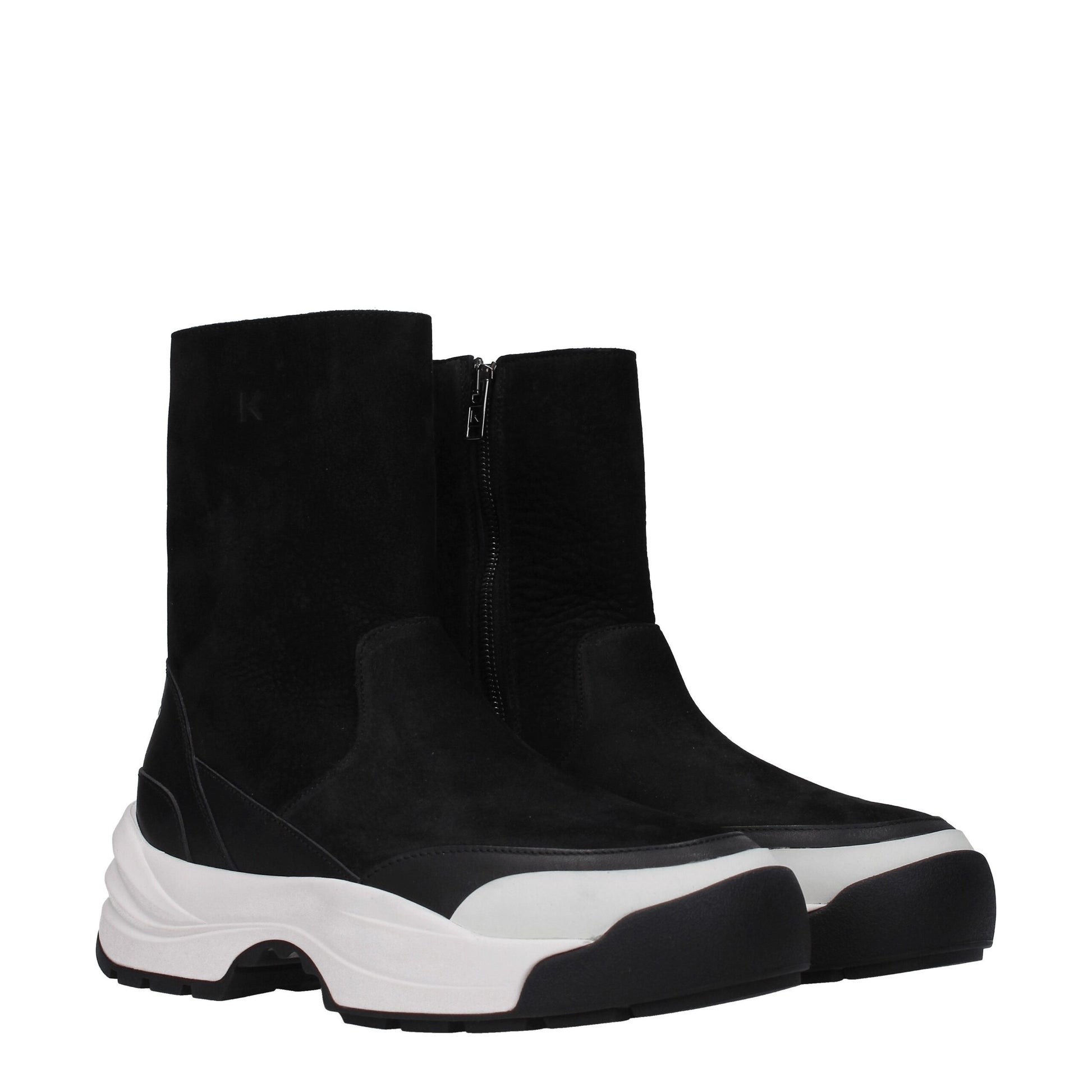 Kenzo Black Leather Ankle Boots - Stylish Casual Footwear