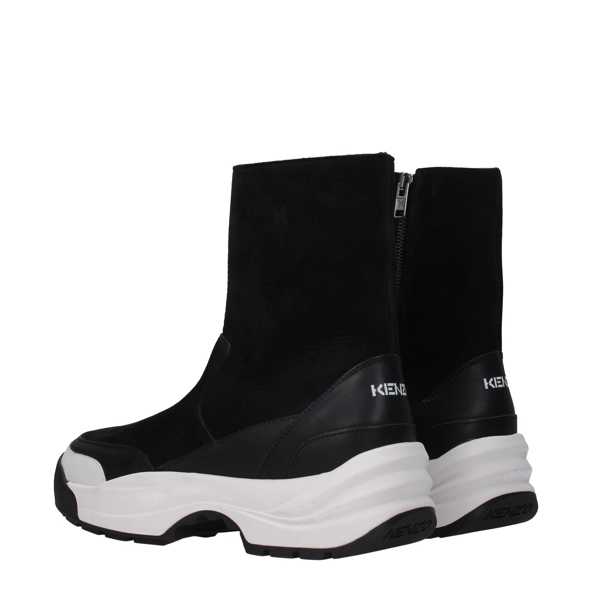 Kenzo Black Leather Ankle Boots - Stylish Casual Footwear