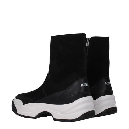 Kenzo Black Leather Ankle Boots - Stylish Casual Footwear
