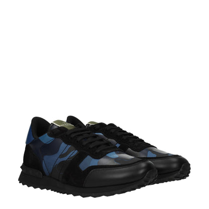 Valentino Garavani Blue Leather Sneakers with Signature Style