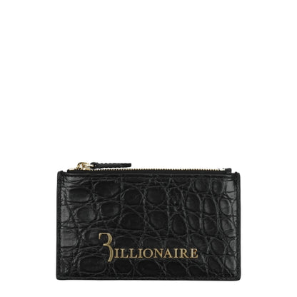 Billionaire Italian Couture Black Crocodile Cardholder