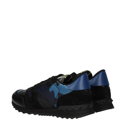 Valentino Garavani Blue Leather Sneakers with Signature Style