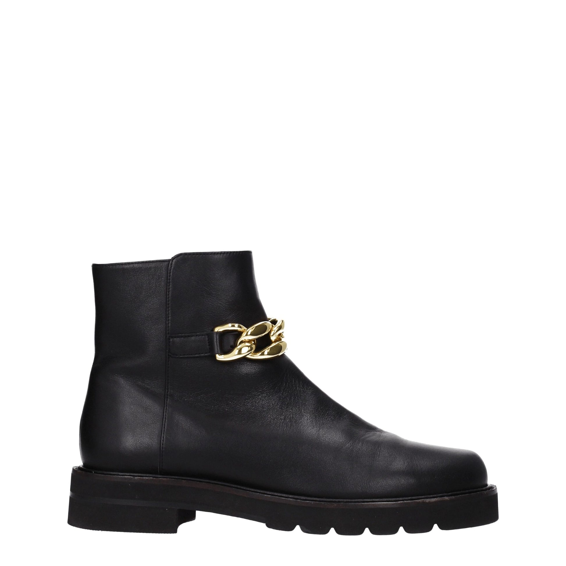 Stuart Weitzman Black Leather Ankle