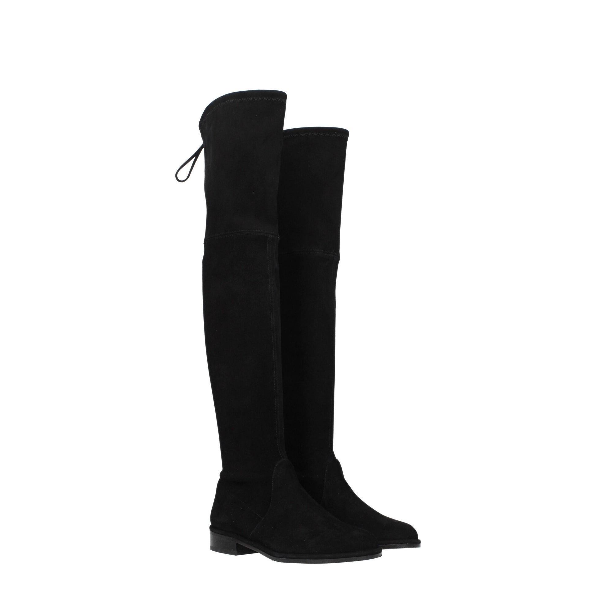 Stuart Weitzman Black Leather Lowland Boots