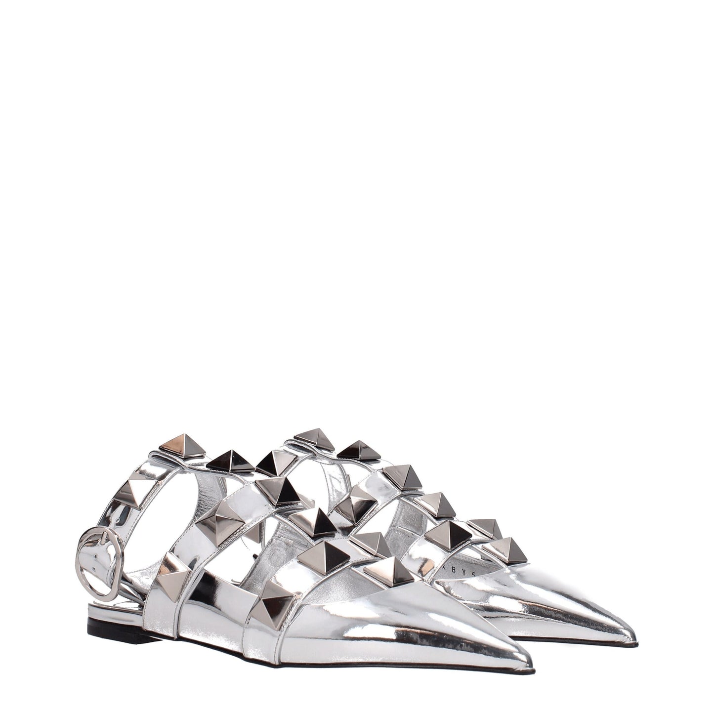 Valentino Garavani Gray Leather Sandal with Studs