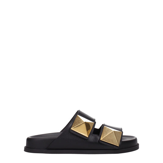 Valentino Garavani Black Leather Slipper