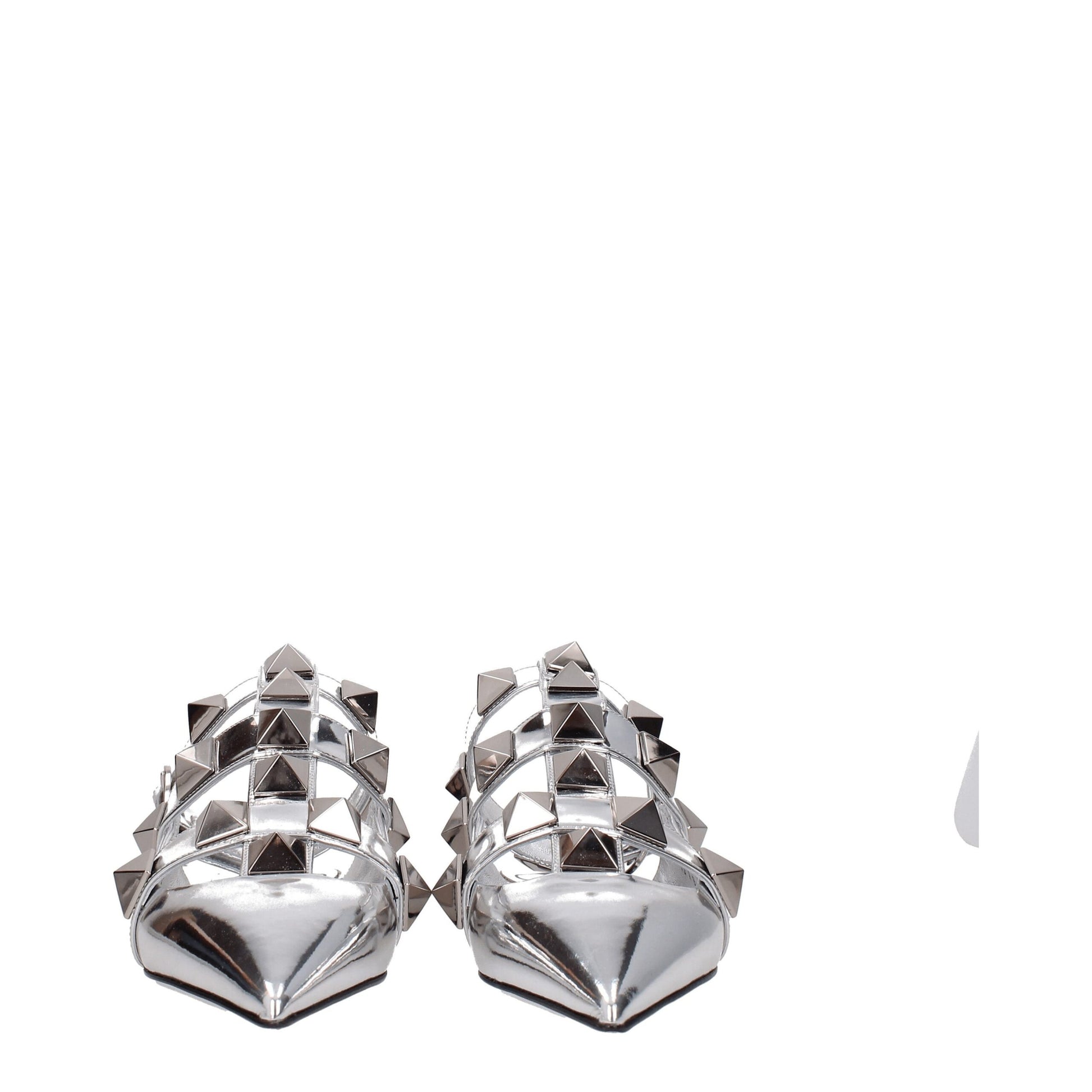 Valentino Garavani Gray Leather Sandal with Studs