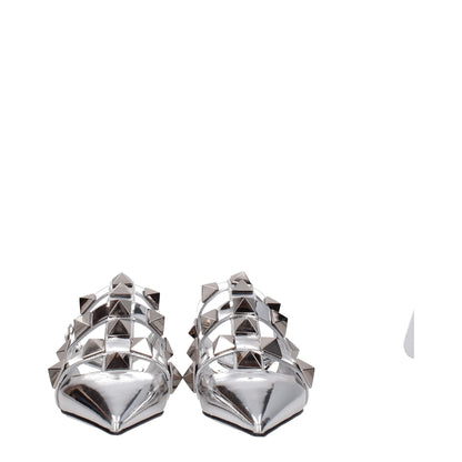 Valentino Garavani Gray Leather Sandal with Studs