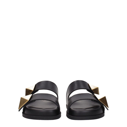 Valentino Garavani Black Leather Slipper