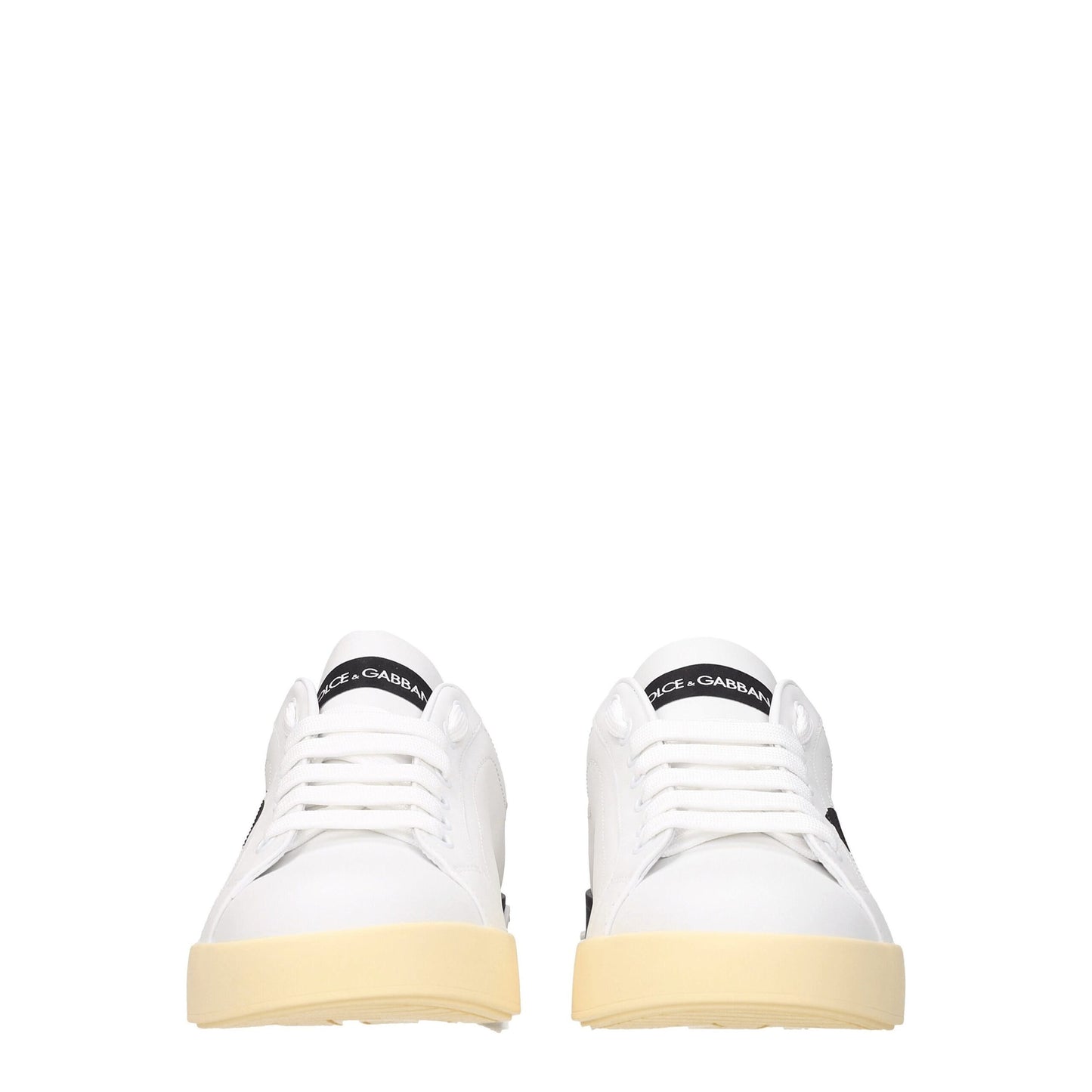 Dolce & Gabbana White & Black Leather Sneakers