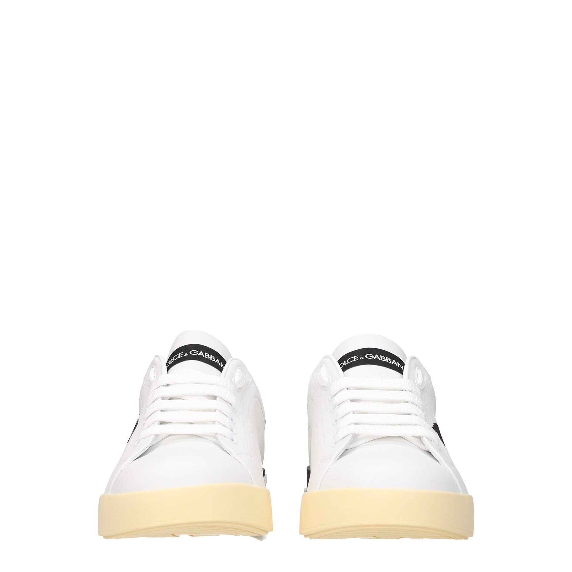 Dolce & Gabbana White & Black Leather Sneakers