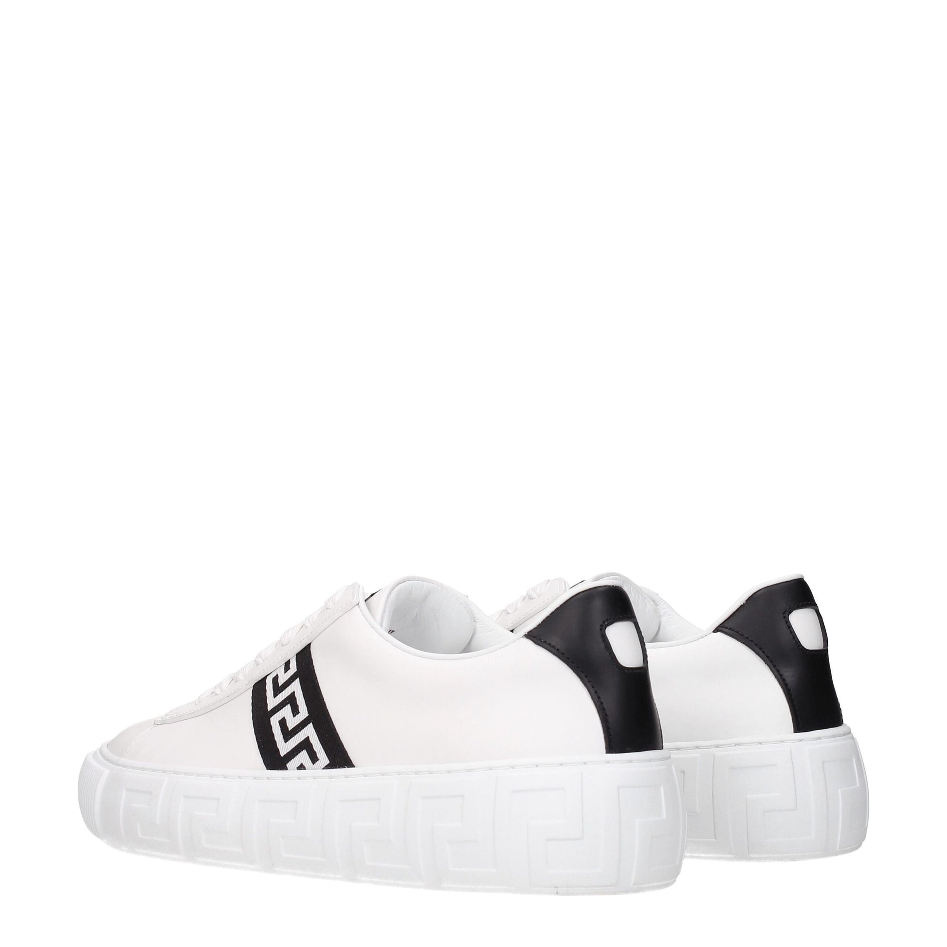 Versace White Leather Sneakers: Bold Casual Elegance