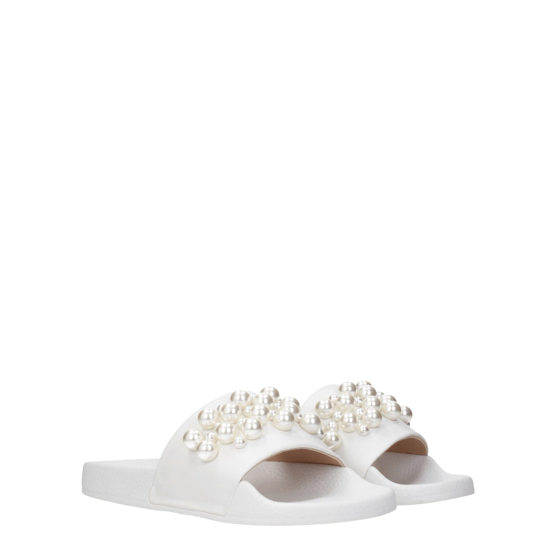 Stuart Weitzman White Leather Slipper - Effortless Elegance