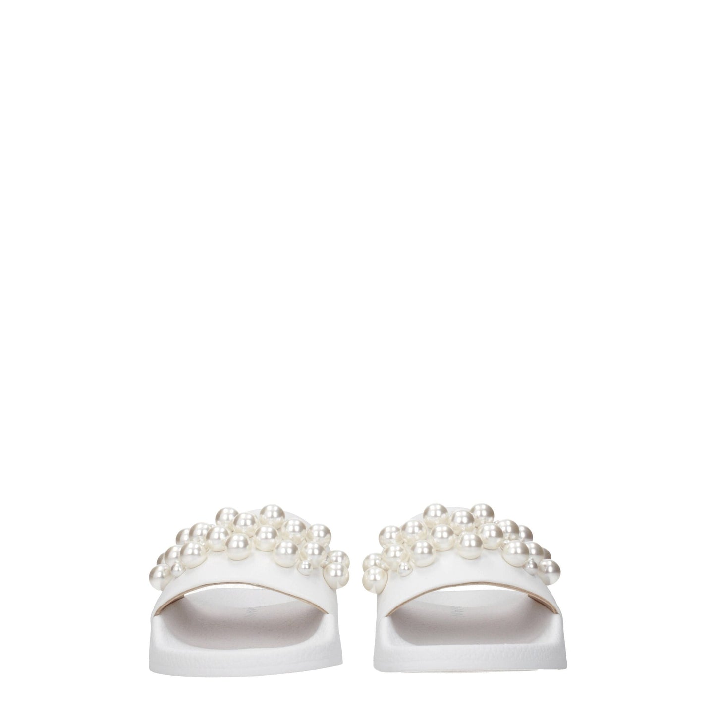 Stuart Weitzman White Leather Slipper - Effortless Elegance
