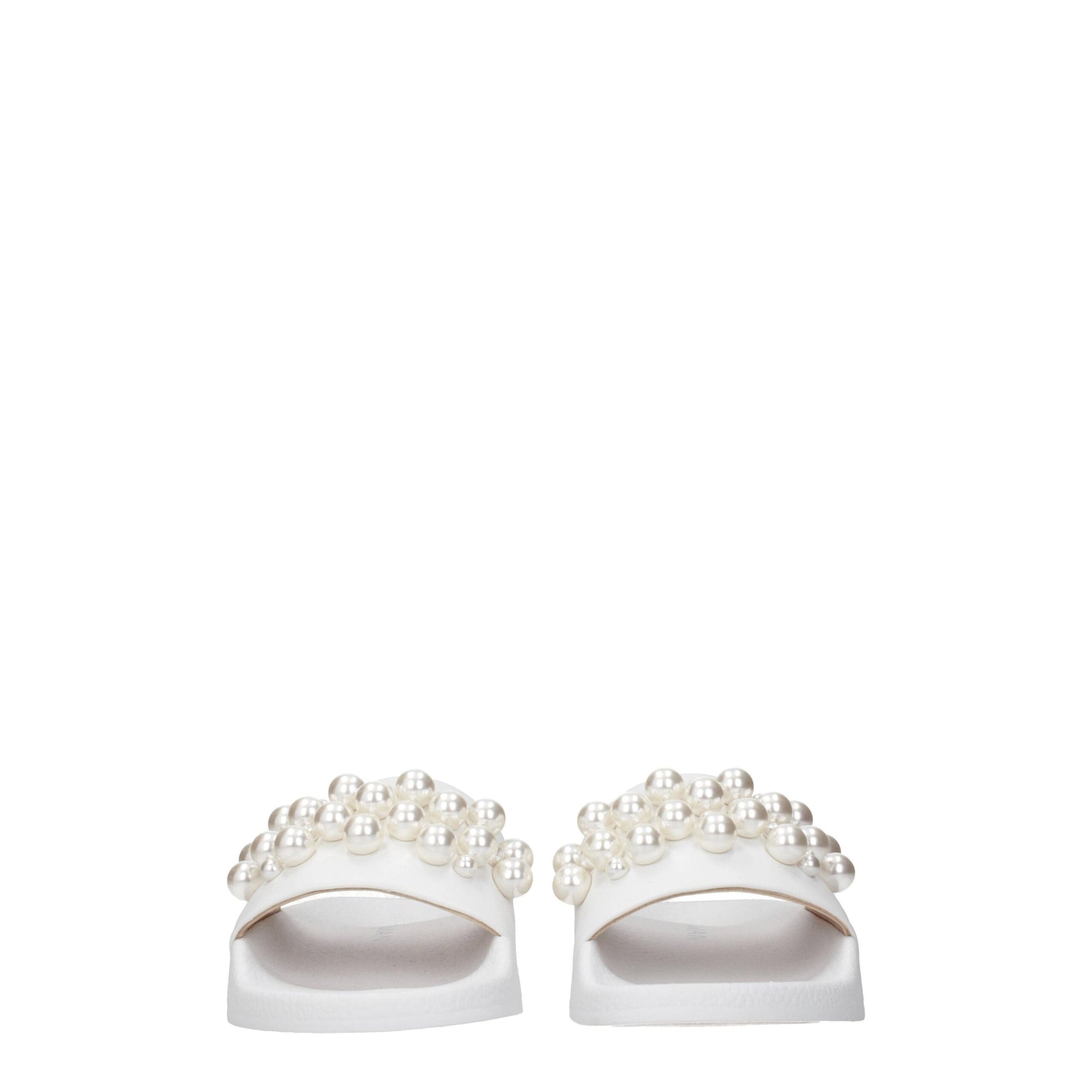 Stuart Weitzman White Leather Slipper - Effortless Elegance