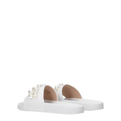 Stuart Weitzman White Leather Slipper - Effortless Elegance