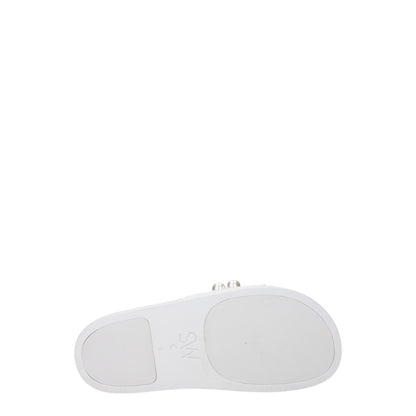 Stuart Weitzman White Leather Slipper - Effortless Elegance