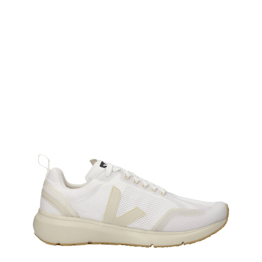 Veja White Fabric Sneakers - Sporty Glam Design