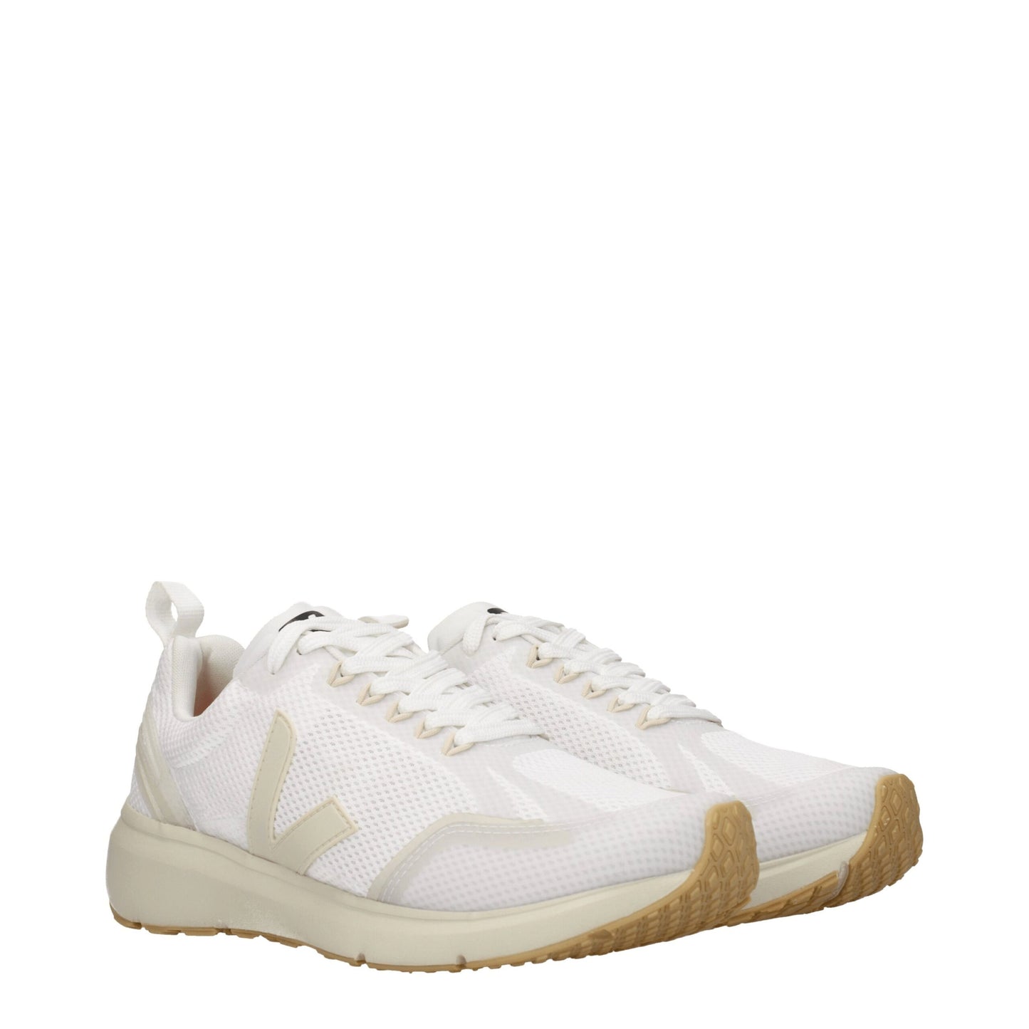 Veja White Fabric Sneakers - Sporty Glam Design